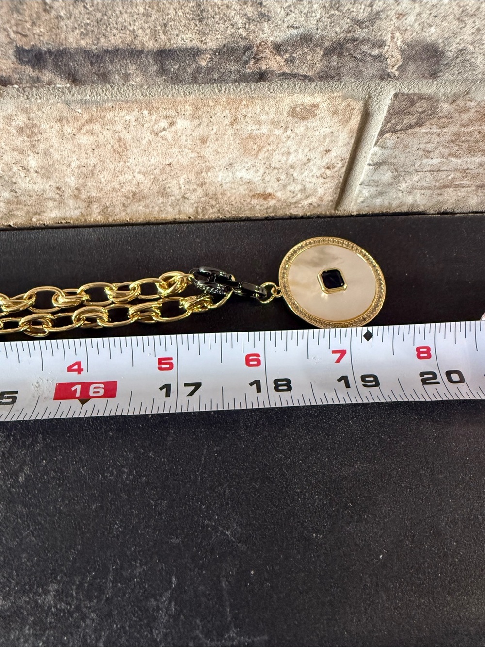 Freida Gold and Black 36” Lumi Chain Necklace with Pendant - Picture 4 of 4